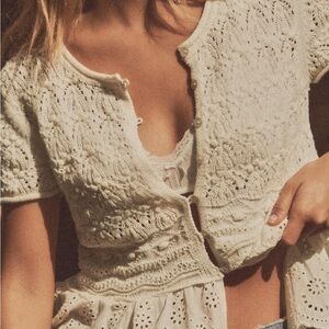 Zara romantic combination knit top